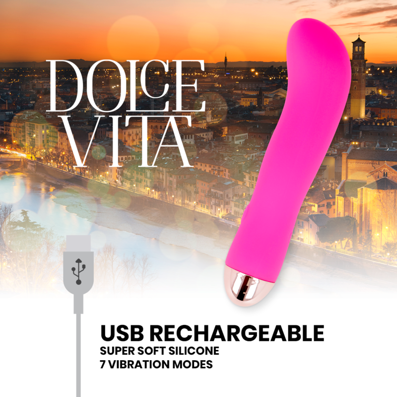 VIBRADOR RECARGABLE TWO ROSA 7 VELOCIDADES