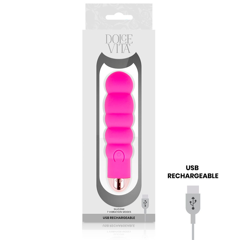 VIBRADOR RECARGABLE SIX ROSA 7 VELOCIDADES