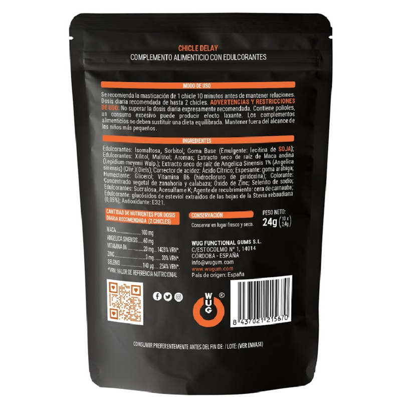 Chicle Delay WUG GUMS – Potencia y Control Natural