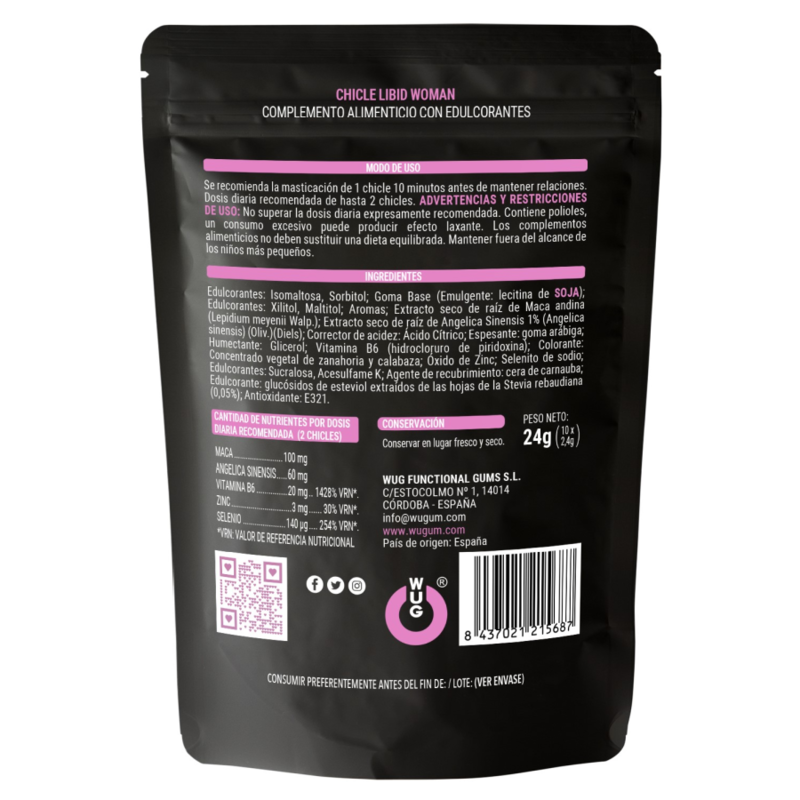 WUG GUMS – Chicle Afrodisíaco para Mujeres