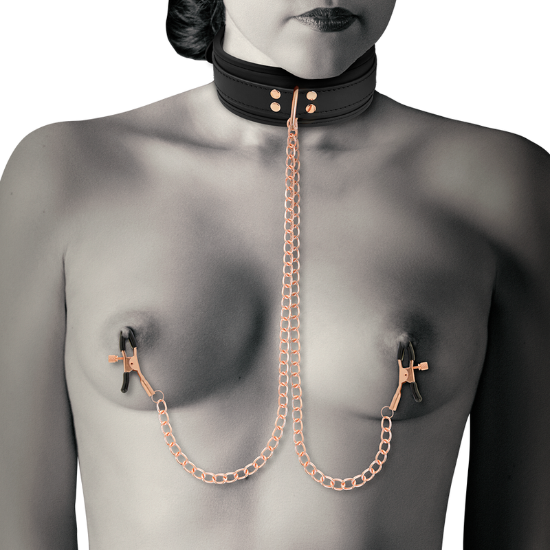 FANTASY COLLAR CON PINZAS PEZONES CON FORRO DE NEOPRENO