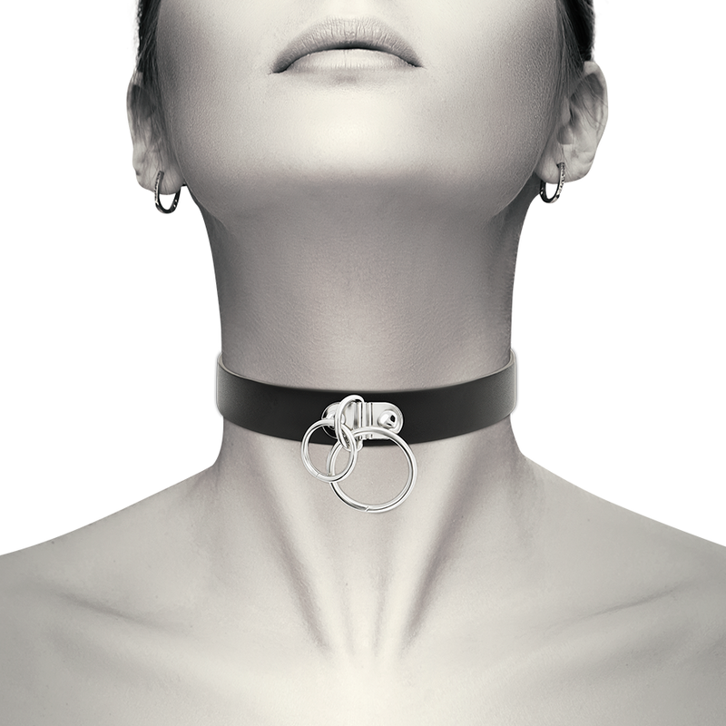 CHOKER CUERO VEGANO DOBLE ANILLA
