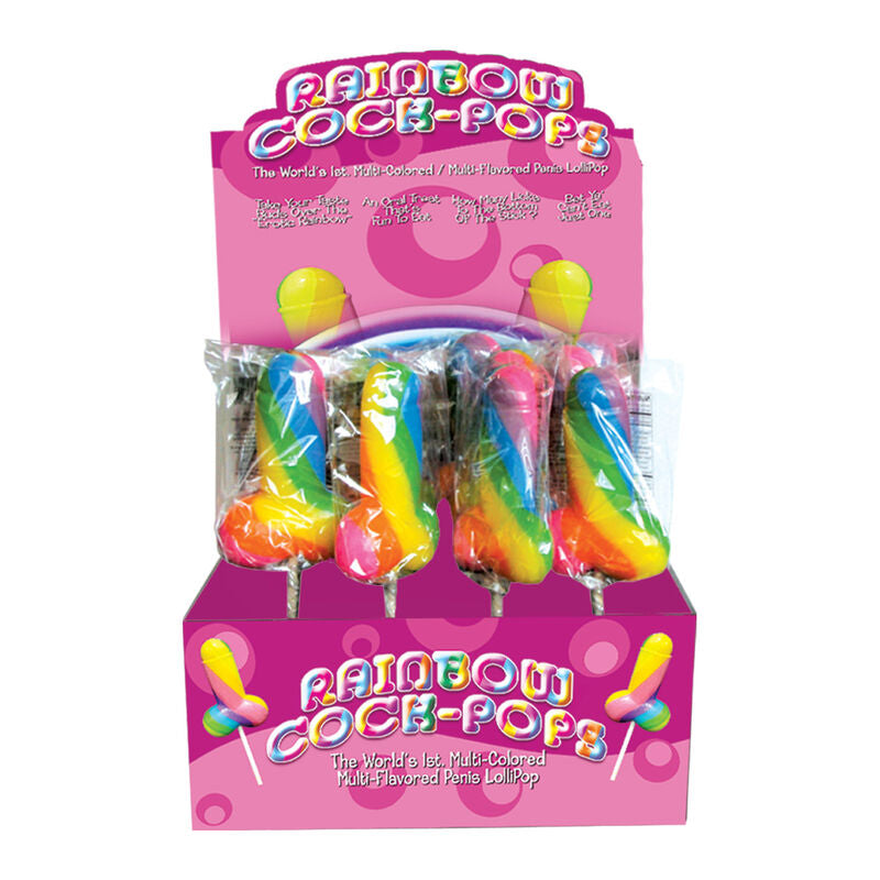 🌈 Piruleta Multicolor con Forma de Pene – Arcoíris de Sabores (85 g)