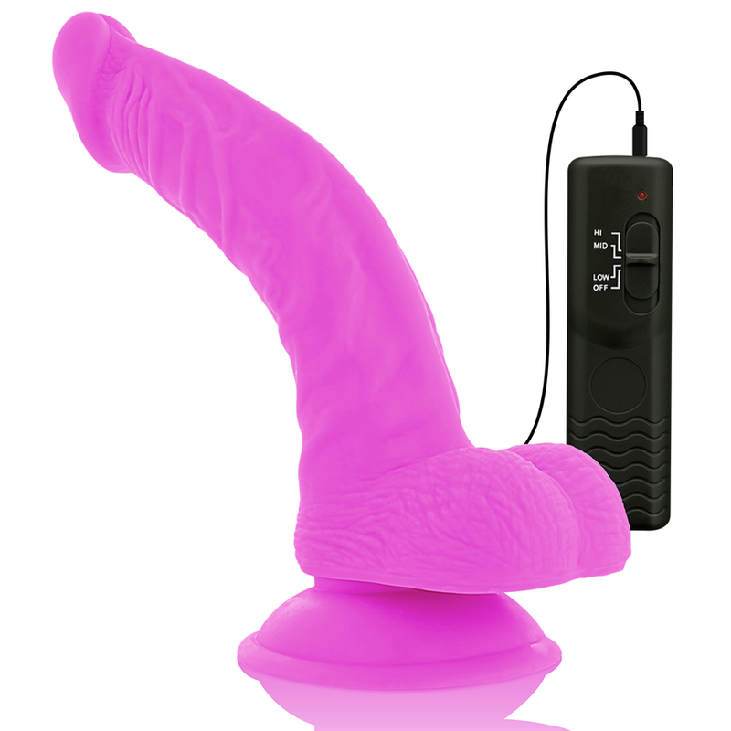 DILDO FLEXIBLE CON VIBRACION LILA 21.5 CM -O- 4.5 CM