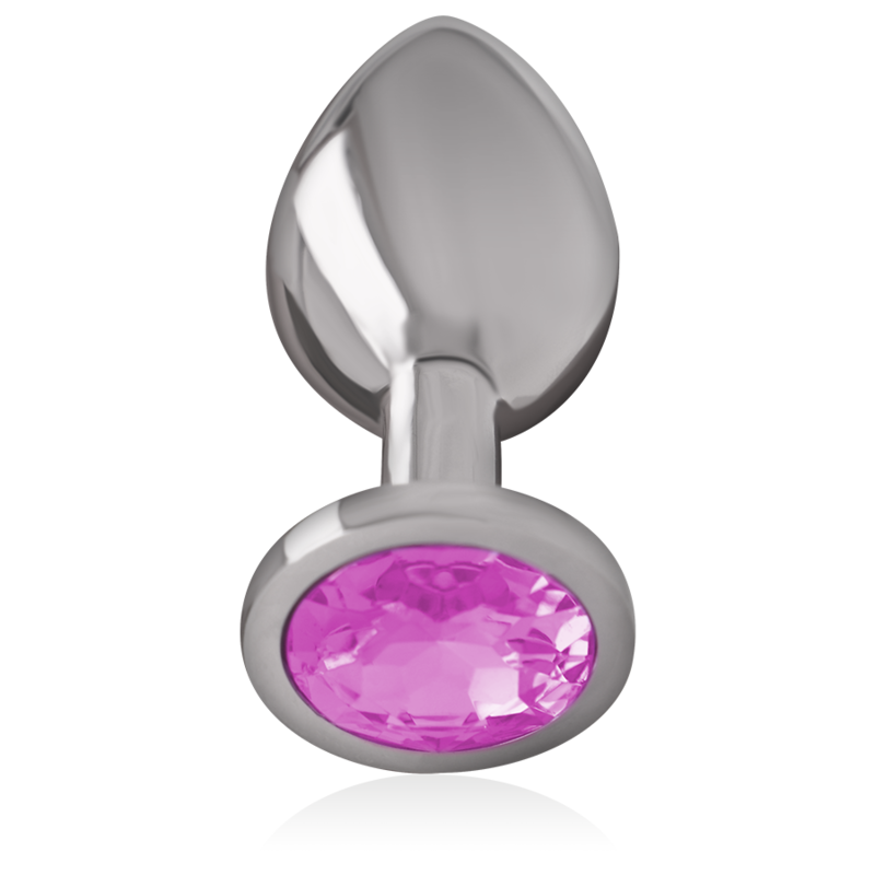 PLUG ANAL METAL ALUMINIO CON CRISTAL ROSA TALLA M