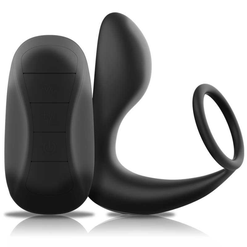 MASAJEADOR ANAL CONTROL REMOTO SILICONA RECARGABLE NEGRO