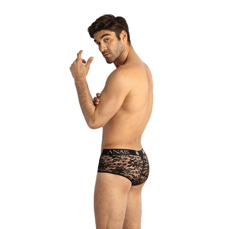 Romance: Calzoncillos Deportivos en Delicado Encaje Negro con Estampado Floral