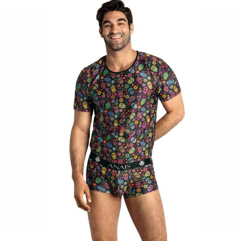 Mexico: Camiseta de Modal Suave con Estampado Floral y Calavera