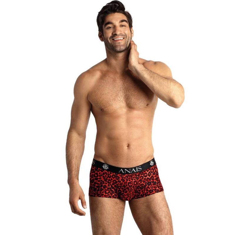 TRIBAL – Boxer Briefs ANAIS FOR MEN (Microfibra Roja con Estampado Animal)
