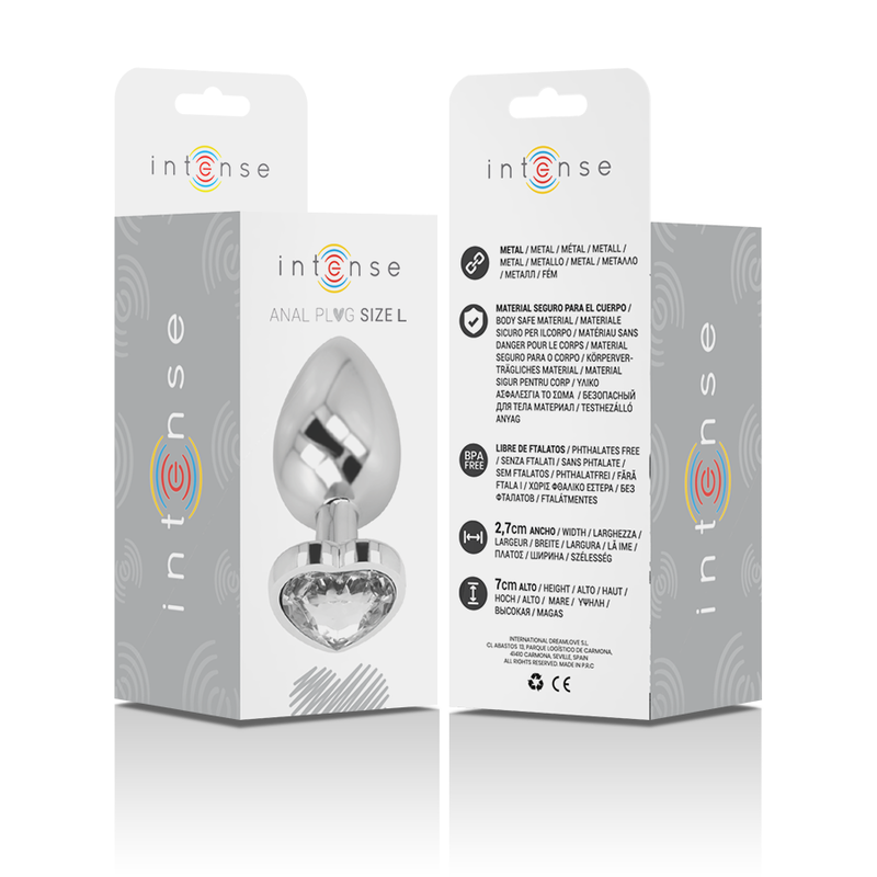 PLUG ANAL METAL ALUMINIO CORAZÓN BLANCO TALLA L
