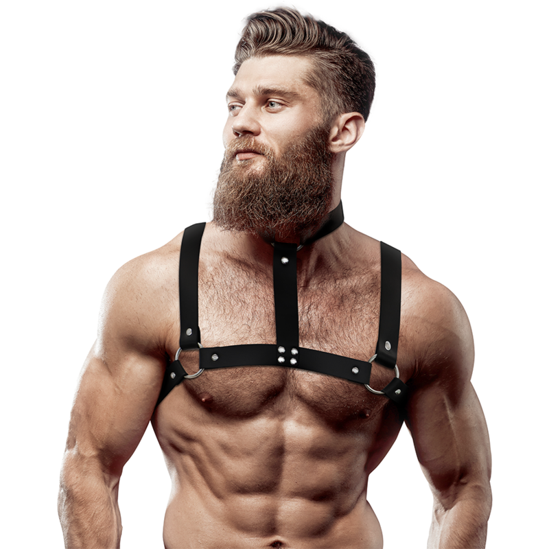 ARNÉS AJUSTABLE ECOPIEL PECHO CON COLLAR HOMBRE