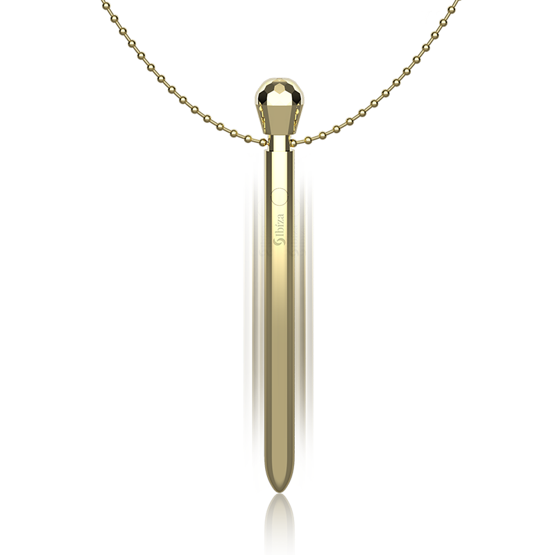 DISCRETO ESTIMULADOR DIAMOND COLLAR RECARGABLE 12 MODOS DE VIBRACIÓN DORADO 12,2 X 1,4