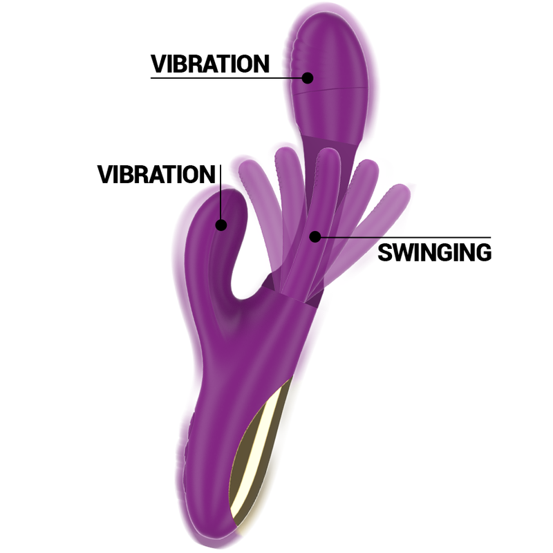 VIBRADOR MULTIFUNCIÓN RECARGABLE 7 VIBRACIONES CON LENGUA OSCILANTE MORADO