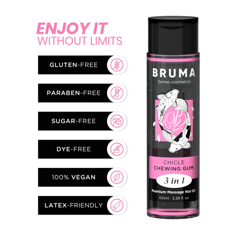 Aceite de Masaje BRUMA Chicle | Efecto Calor | Brumasens