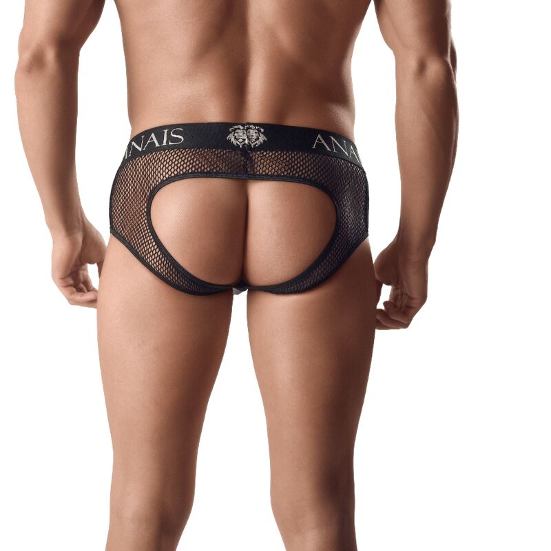 ARES – Jock Bikini ANAIS FOR MEN (Red y Cuero, Color Negro, Trasero al Descubierto)