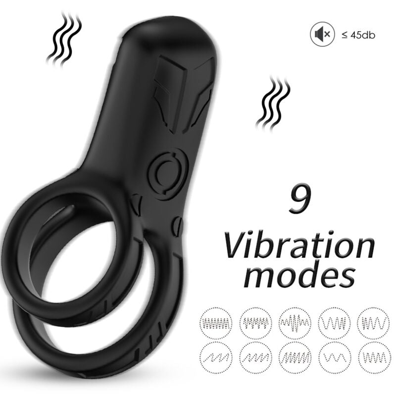 DOBLE ANILLO VIBRADOR NEGRO