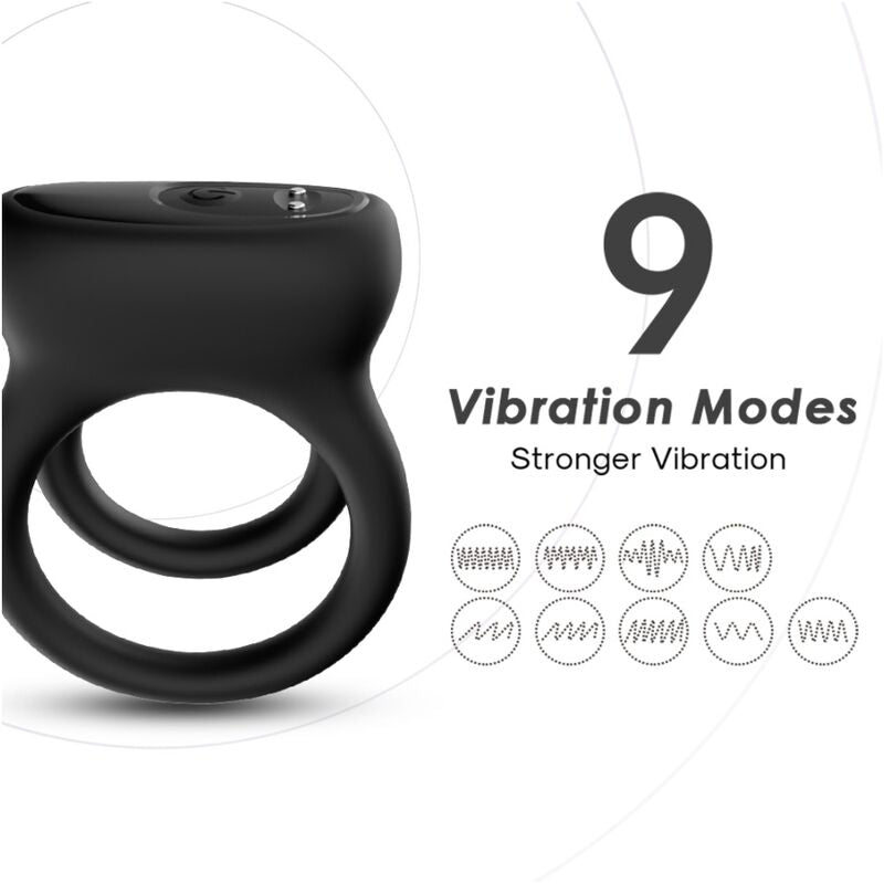 DOBLE ANILLO VIBRADOR NEGRO