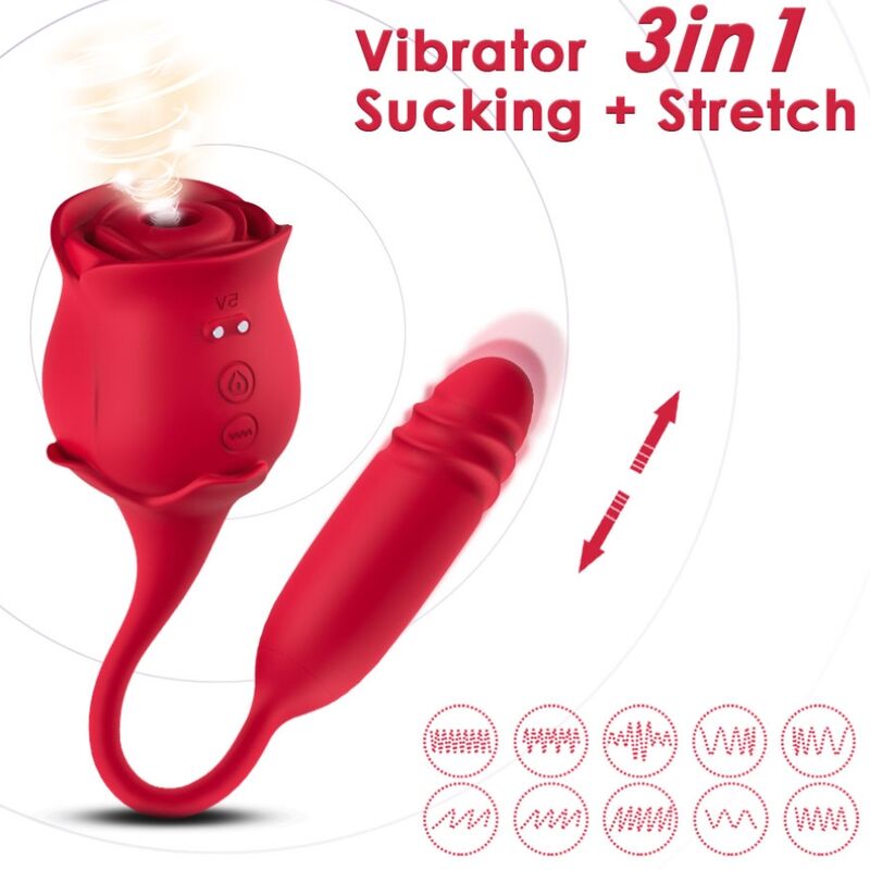 Succionador de Clítoris Rosa con Huevo Vibrador – Diseño Floral y Placer Doble