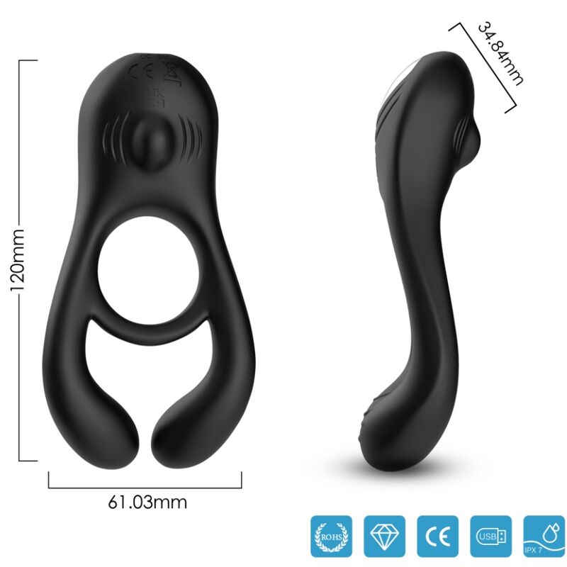 Anillo Vibrador para Pene con Triple Motor | Recargable y Sumergible