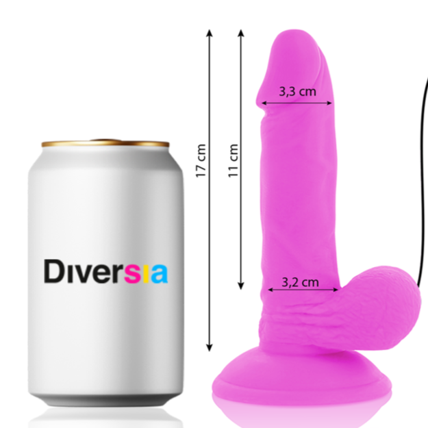 DILDO FLEXIBLE CON VIBRACION MORADO 17 CM -O- 3.3 CM