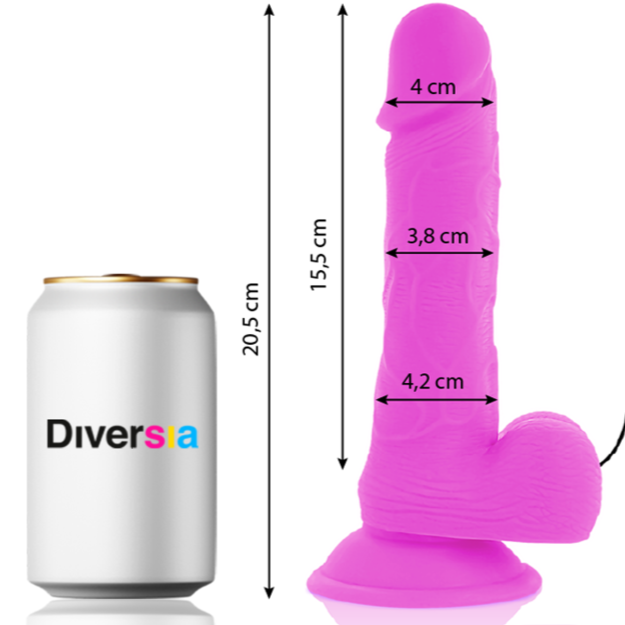 DILDO FLEXIBLE CON VIBRACION LILA 20.5 CM -O- 4.2 CM