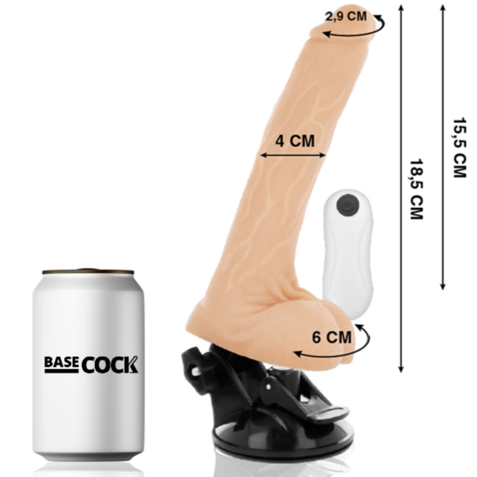VIBRADOR ARTICULABLE CONTROL REMOTO NATURAL 18.5 CM -O- 4 CM