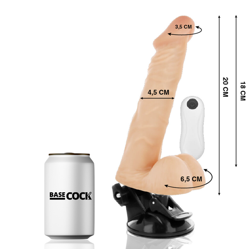 VIBRADOR ARTICULABLE CONTROL REMOTO NATURAL 20 CM -O- 4.5 CM