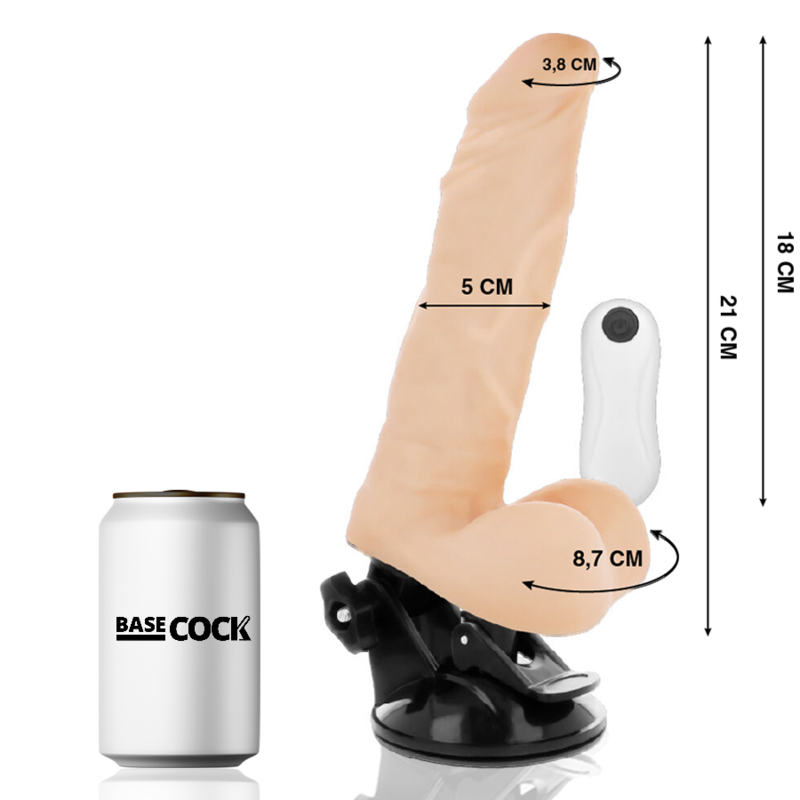 VIBRADOR ARTICULABLE CONTROL REMOTO NATURAL 21 CM -O- 5 CM