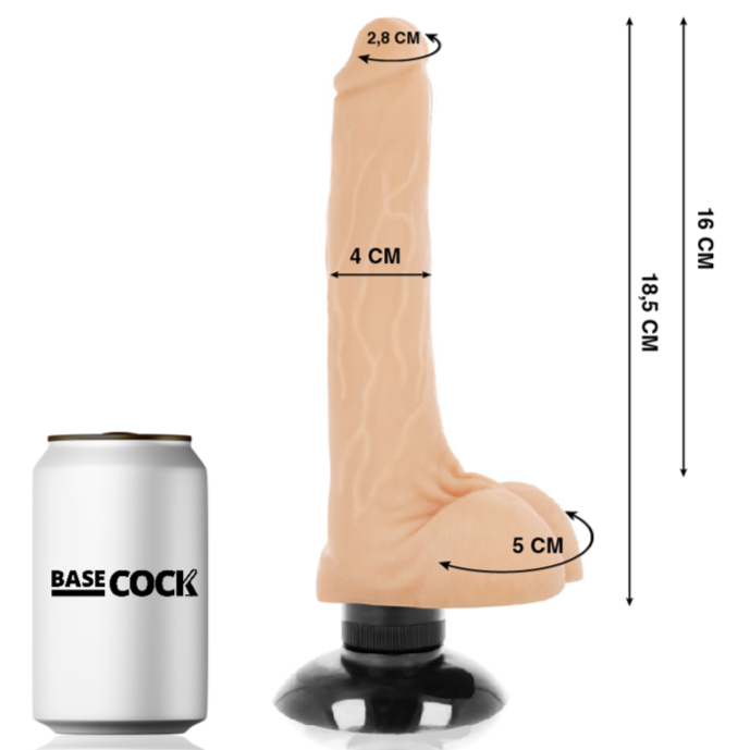 VIBRADOR REALISTICO 2-1 NATURAL 18.5 CM -O- 4 CM