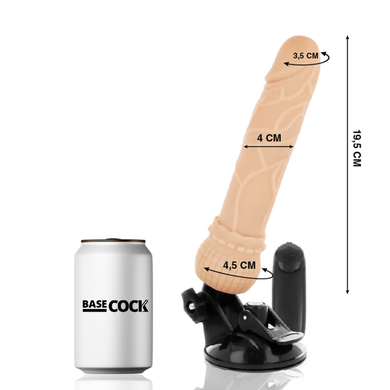 VIBRADOR REALISTICO CONTROL REMOTO NATURAL 19.5 CM -O- 4 CM