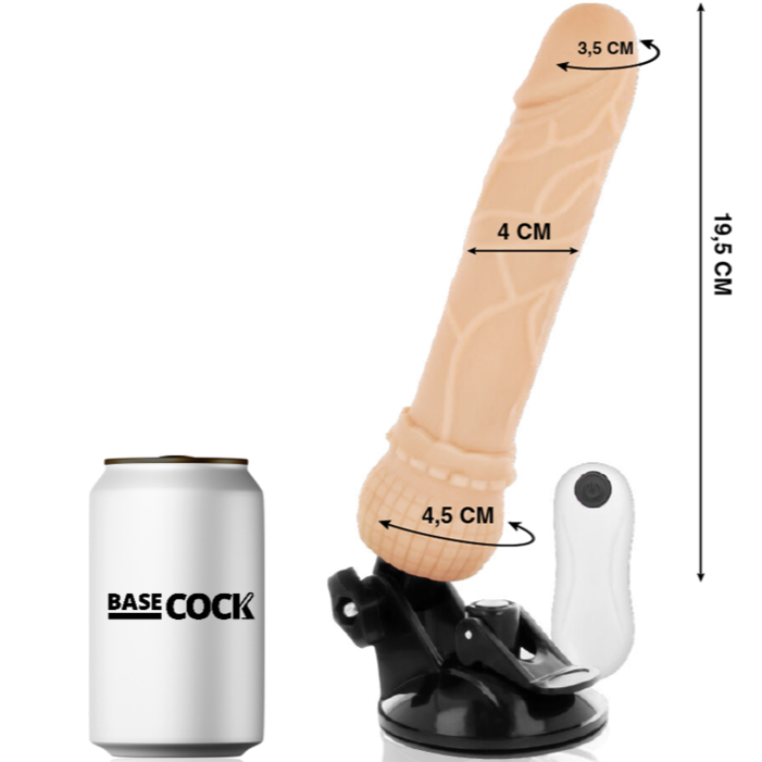 VIBRADOR REALISTICO CONTROL REMOTO NATURAL 19.5 CM -O- 4 CM