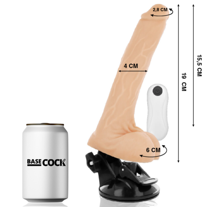 VIBRADOR REALISTICO CONTROL REMOTO NATURAL 19 CM -O- 4 CM