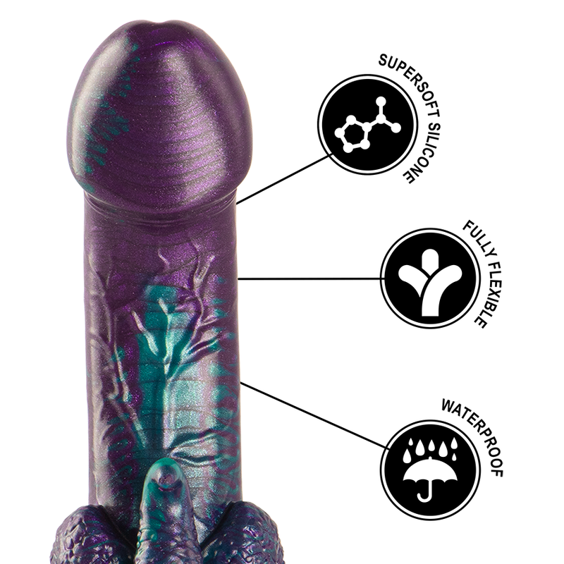 BASILISK DILDO DOBLE PLACER ESCAMOSO TAMAÑO PEQUEÑO