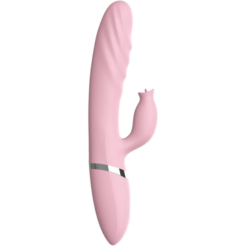 Vibrador y Empujador con Lengua Efecto Calor – Triple Estimulación, Triple Placer