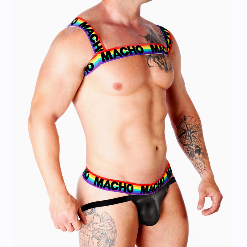 Arnés Doble Elástico Frontal y Trasero – Talla Única Ajustable | Fetish & Urban Wear