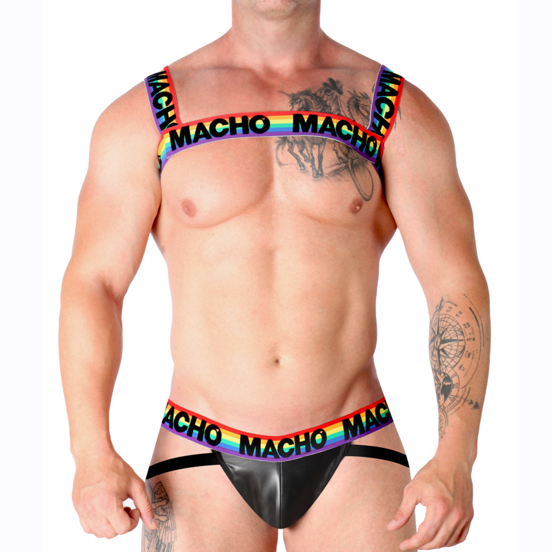 Arnés Doble Elástico Frontal y Trasero – Talla Única Ajustable | Fetish & Urban Wear