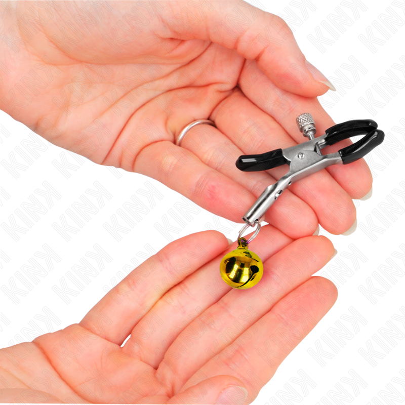 PINZAS PARA PEZONES CON CAMPANILLA DORADA 6 CM