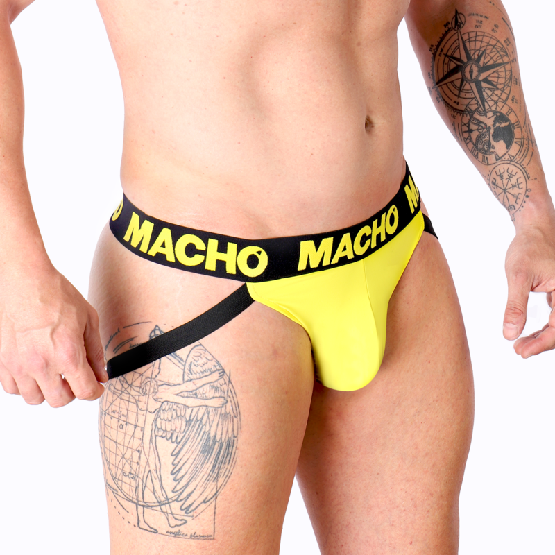 Jockstrap Amarillo de Lycra | Trasero al Aire | Estilo Sexy y Deportivo
