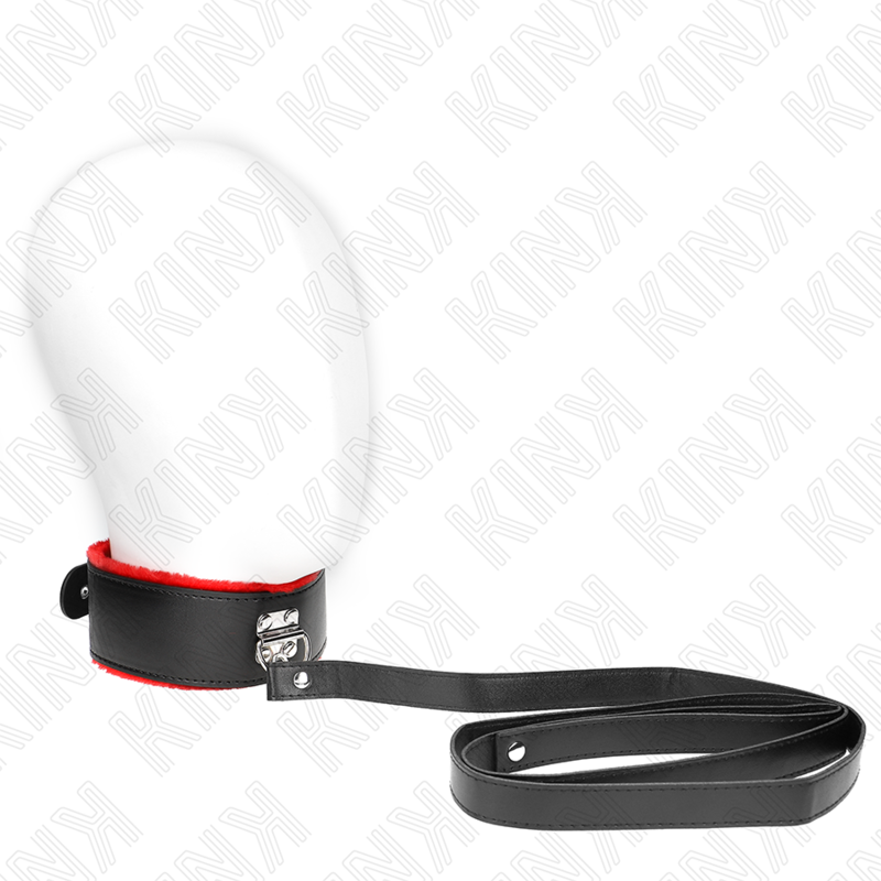 Collar CON CORREA 116 CM DE PIEL ROJO AJUSTABLE 40-48 CM X 6 CM