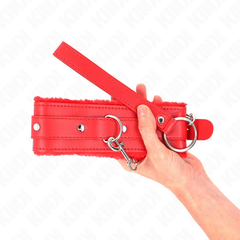 9COLLAR CON CORREA 65 CM CON RESTRICCIONES ROJO AJUSTABLE 36-42 CM X 5.5 CM