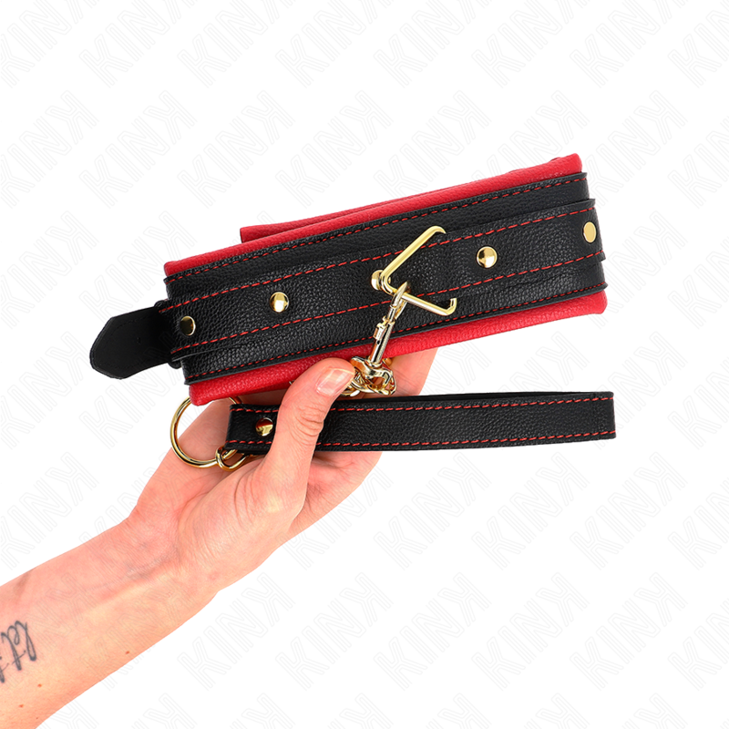 COLLAR CON CORREA DE TEJIDO LISO AJUSTABLE 33-48 CM X 5.7 CM