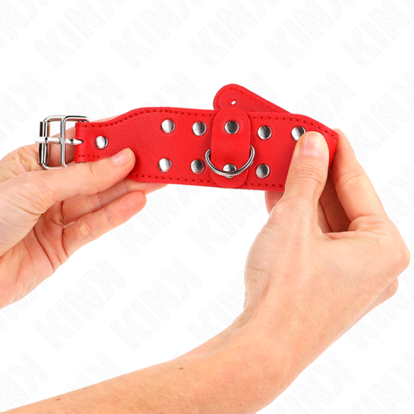 MUÑEQUERAS CON DOBLE LÍNEA DE TACHUELAS AJUSTABLE ROJO