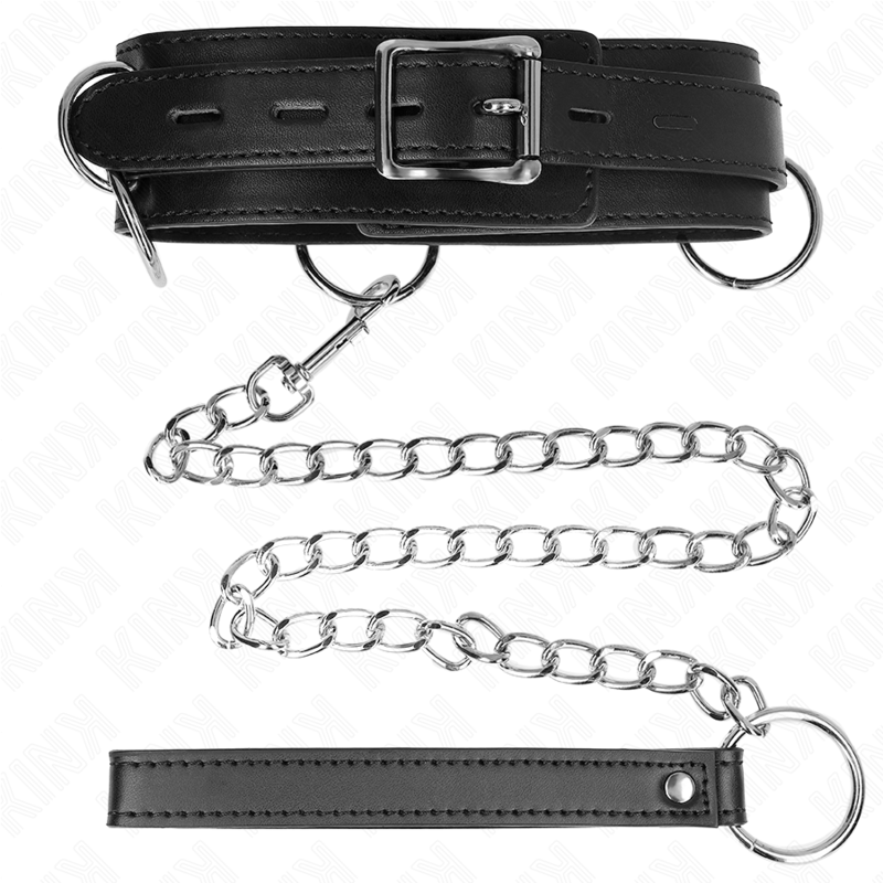 Collar CON CORREA 80 CM ESCLAVITUD 3 ANILLOS 53 X 5 CM