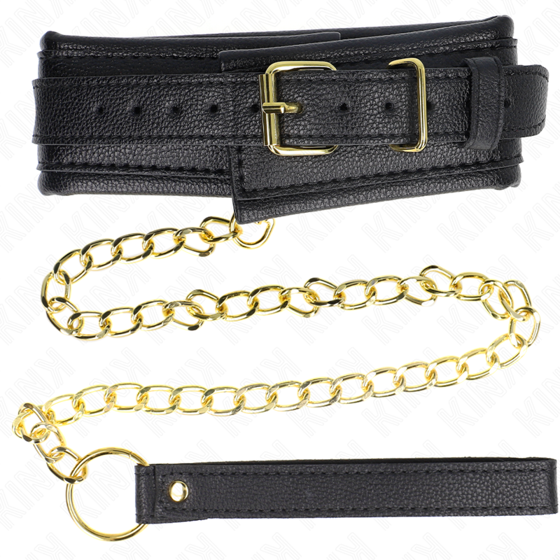 COLLAR CON CORREA ESPONJA IMITACIÓN CUERO MODELO 1 AJUSTABLE 37-54 CM X 3 CM