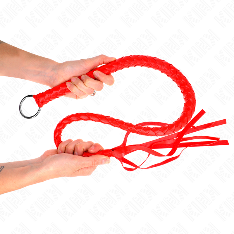 LÁTIGO DE SERPIENTE CON ANILLO DE MANO ROJO 65 CM