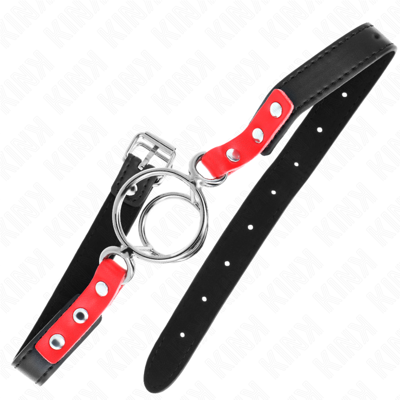 MORDAZA CON MÚLTIPLES JUNTAS TÓRICAS 4 / 4.8 CM ROJO AJUSTABLE 38 X 56 CM