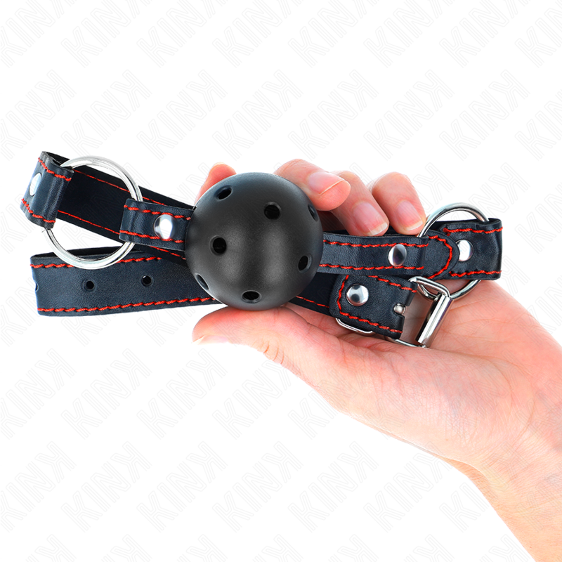 MORDAZA DE BOLA 4.5 CM NEGRA DURA HUECA MODELO 2 65 x 2.5 CM