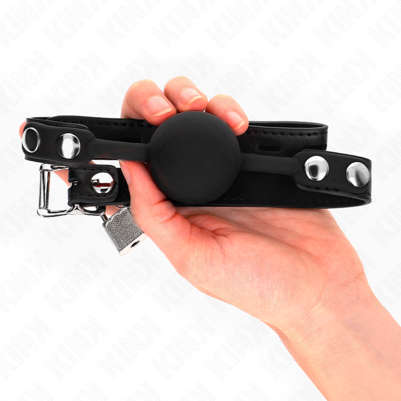 MORDAZA DE BOLA 4 CM DE SILICONA MODELO 1 CON CANDADO 60 x 2 CM