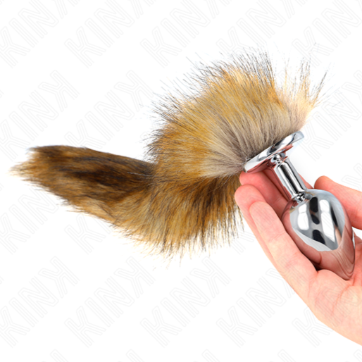 PLUG ANAL TALLA L 10 X 4 CM CON COLA SINTÉTICA 40 CM MARRÓN