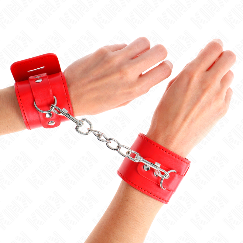 MUÑEQUERAS CON CIERRE CANDADO ROJO AJUSTABLE 16-23 CM X 5.5 CM